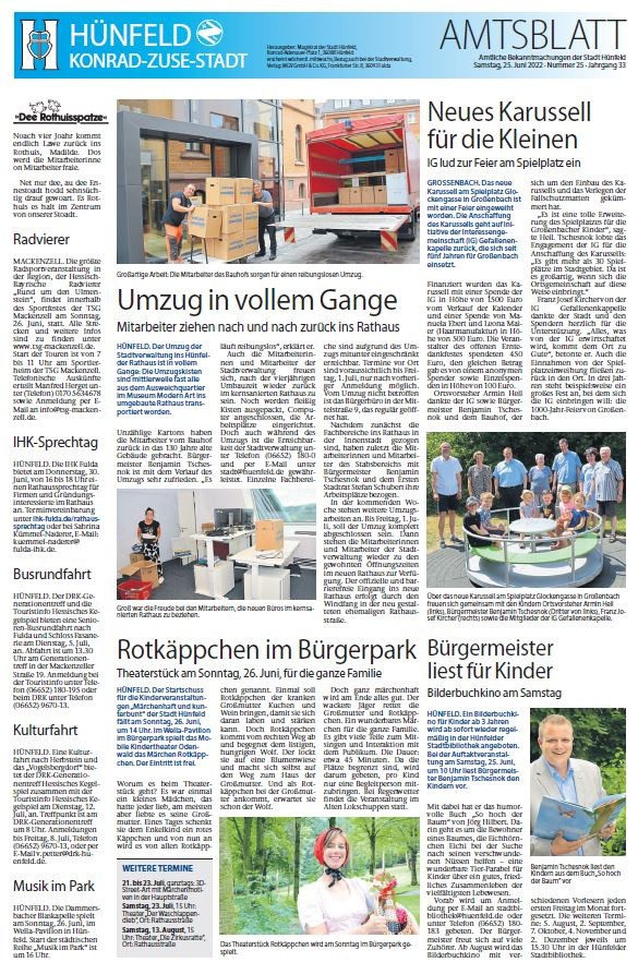 Amtsblatt vom 25. Juni 2022